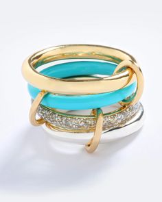 ENDLESS SUMMER RING - designed to ensure endless pairing possibilities 4 rings Hand-painted glossy enamel 14k gold plated & sterling silver OSFM. US size 7 Wear it your way White Enamel Stackable Ring, White Stackable Enamel Ring, Elegant Yellow Gold Enamel Stackable Rings, Stackable Yellow Gold Enamel Ring, Yellow Gold Stackable Enamel Rings, Stackable Enamel Jewelry, Stackable Yellow Gold Enamel Jewelry, Stackable Yellow Gold Enamel Ring For Anniversary, Gold Enamel Open Ring Jewelry