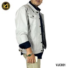 1. Stretchable Light Grey Solid Cotton Jacket For Men
2. Fabric Material: 100% Cotton, Model: VJC851,Perfect For: Casual Wear
3.Has a Spread Collor,4 Pocket Button Closure Long Sleeves
4. Available Sizes: L, XL and XXL, Wash Care: Hand/Machine Wash