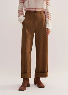 Exaggerated Barrel-Leg Pant Deep Camel Outfit Building, Womens Pants Design, Raglan Sleeve Top, Cashmere Jacket, Stylish Pants, Pants Design, Womens Designer Fashion, Style Mistakes, Sweater And Shorts