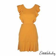 FREE SHIPPING Ruffle Bodycon Party Dress Yellow Black JKP1063 Yellow Sleeveless Midi Dress For Party, Solid Summer Bodycon Dress For Cocktail, Summer Cocktail Dress With Cutout Details, Summer Solid Color Bodycon Dress For Cocktail, Summer Cocktail Mini Dress With Cutout, Sleeveless Cutout Cocktail Dress, Sleeveless Evening Dress With Back Zipper For Summer, Sleeveless Dress With Back Zipper For Day Out, Sleeveless Dress With Back Zipper For Summer Evenings