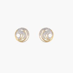 Abstract CZ Silver Stud Earrings Cz Earrings, White Rose Gold, Rose Gold Earrings, Cz Stone, Silver Studs, Silver Earrings Studs, 925 Silver, Gold Plate, Rose Gold