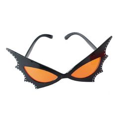 Halloween Sunglasses - Bat Trendy Halloween Festival Sunglasses, Black Glass Sunglasses For Festival, Plastic Sunglasses For Halloween Party, Plastic Costume Accessories For Halloween, Plastic Halloween Costume Accessories, Fun Party Sunglasses For Halloween, Halloween Party Sunglasses In Plastic, Halloween Party Plastic Sunglasses, Fun Halloween Party Sunglasses