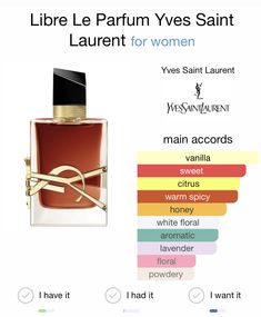 Yves Saint Laurent Libre Le Parfum, Ysl Libre Le Parfum, Perfume Accords, Yves Saint Laurent Perfume, Ysl Libre, Ysl Perfume, Lavender And Orange, Saint Laurent Perfume