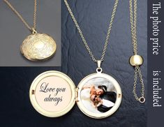 "This locket necklace personalized photo is sure to become one of your favorites! These custom photo necklaces make excellent gifts for mom, grandmothers and all those other hard-to-buy-for people in your life! This personalized photo necklace is gold color and adjustable chain. I will use your photograph or image of just about any kind and create a unique keep sake. Add your favorite baby pic, your pet or your love pic. This locket personalized photo necklace hand measures 1.3X1.3 inch. Please Elegant Personalized Locket Necklace For Mom, Personalized Gold Locket Necklace For Mom, Engraved Gold Locket Necklace For Mom, Gold Engraved Locket Necklace For Mom, Gold Locket Necklace Gift For Mom, Gold Locket Necklace, Gift For Mom, Gold Locket Necklace For Mom, Customizable Round Pendant Locket Necklace For Mother's Day, Personalized Adjustable Gold Locket Necklace