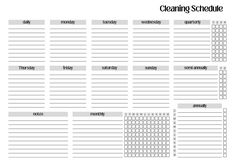 the cleaning schedule is shown in this printable calendar for your home or office, and includes