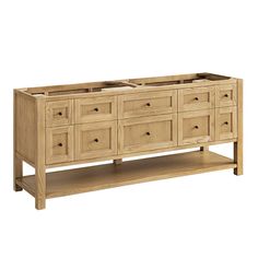 a large wooden cabinet with drawers on one side and an open drawer on the other