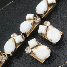 1950s Rhinestone Juliana Style Bracelet Earring Set Demi - Etsy Jewelry Vault, Retro Fashion Outfits, Sea Gifts, Desert Hot Springs, Vintage Jewelry Sets, Gifts Jewelry, White Milk Glass, Vintage Vogue, Beautiful Hats