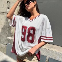 Super Cute And Stylish Ships In 5-10 Business Days Floral Lace Shorts, Jersey Outfit, Football Outfits, Gameday Outfit, Tennis Dress, Women T Shirts, Inspiration Mode, Football Jersey, Football Jerseys