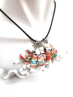 Experience lightweight paper & glass beads with our fabulous jewelry. Necklace is made with vegan cord with glass & paper beads. Paper Bead Necklace, Paper Beads Necklace, Candy Necklaces, Rainbow Necklace, Red Necklace, Colorful Candy, Summer Necklace, Candy Stripes, Beaded Choker Necklace