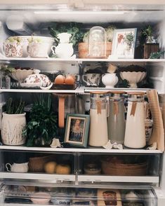 an open refrigerator filled with lots of food