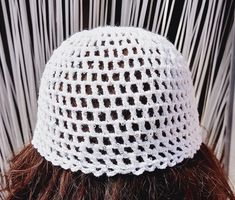 *Attention*: If you order today, it will be shipped the next day (first business day)  * Ready to Ship * Crocheted  Skull Cap Hat,Wedding Hat,Party Skull Cap with sparkly sequins,Crochet Mesh Skull Cap,Party Skull Hat,Crochet Granny Beanie,Knit Granny Beanie Crocheted boho beanie is a very stylish accessory that you can use in all seasons, day and night, and will complement your clothes. This carefully prepared beanie Due to the flexibility of the knitting yarn, it can fit different sizes. It is White Brimmed Crochet Hat In Cotton Yarn, Handmade White Brimmed Mini Hats, White Crochet Hat, One Size, White Brimmed Crochet Hat, White Crochet Hat For Festivals, White Crochet Hat One Size For Festival, White Yarn Crochet Hat For Festivals, White Crochet Hat, One Size Fits All, White Yarn Festival Hat