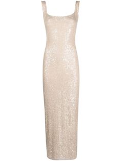 Atu Body Couture Sequinned Midi Dress - Farfetch Couture Outfits, Sparkle Dress, Beige Dresses, Fancy Dresses, Cocktail Dress Party, Sequin Dress, Evening Wear, Size Clothing, Clothes For Sale