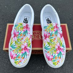 Whether you're from the islands or dreaming of a tropical getaway, these slip-ons are perfect for any occasion! Who needs a Corona, find your beach with these shoes!! We buy each pair of shoes BRAND NEW. Each pair is made to order, please make sure you put in the correct shoe size before you check out. The ink is permanent and will never come off, fade away, or peel off. Made in the USA. This price includes everything: shoes, artwork, and shipping. Thanks for stopping by our Etsy shop! Please message me with any questions! Please know your size before ordering. Sizes listed are in US sizing scale. Please note that colors of actual item may slightly differ from what you see on your screen due to differences in computer monitor settings. Note: Blvd Custom is in no way affiliated with any of White Slip-ons With Rubber Sole For Summer, Comfortable Slip-ons For Summer Vacation, Summer Vacation Slip-ons With Rubber Sole, White Slip-ons For Beach In Spring, Rubber Sole Slip-ons For Summer Vacation, Summer Slip-on Sneakers With Removable Insole, Summer Vacation Slip-ons With Round Toe, Pink Slip-on Sneakers With Round Toe For Summer, White Casual Beach Slip-ons