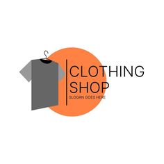 the clothing shop logo is shown with an orange circle in the middle and black letters on it