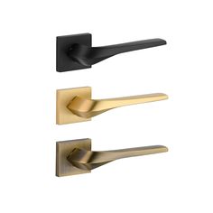 an image of two handles on a door handle and one is black, gold or silver