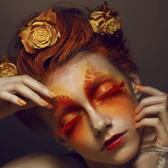 .avant-garde. Editorial Make-up, Drag Make-up, Makeup Tip, High Fashion Makeup, Red Eyeshadow, Smink Inspiration, Hur Man Målar