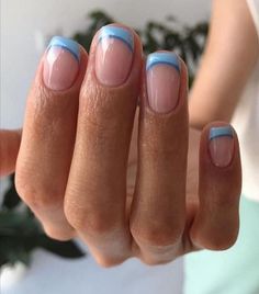 Blue Nail Inspo, Blue Nail, Shellac Nails, Nails 2020, Manicure Y Pedicure