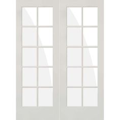 Krosswood Primed MDF 10 Lite TDL French Door | UberDoors French Doors For Office, Classic Modern House, Craftsman Doors, Office Doors, Double Doors Interior, Exterior Doors With Glass, French Doors Exterior, Prehung Doors, Double French Doors