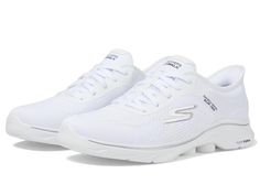 PRICES MAY VARY. Skechers Hands Free Slip-Ins for an easy fit Exclusive heel pillow holds your foot securely in place Skechers Air-Cooled Memory Foam cushioned comfort insole High-rebound ultra-lightweight Hyper Pillar Technology for added support Machine washable, air dry Comfortable Walking Shoes, Trainers Fashion, Skechers Women, Skechers Shoes, Footwear Collection, Shoes White, Athletic Fashion, Black Trim, Walking Shoes