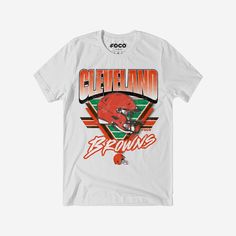 Cleveland Browns Triangle Vintage T-Shirt FOCO S - FOCO.com Throwback Sports T-shirt With Screen Print, Throwback Short Sleeve Pre-shrunk T-shirt, White Tops For Football Season Streetwear, White Streetwear Tops For Football Season, Throwback T-shirt With Logo Print For Game Day, Throwback Crew Neck Top For Game Day, Throwback Cotton T-shirt For Sports, Retro Sports T-shirt With Graphic Print, White Team Logo Top For Streetwear