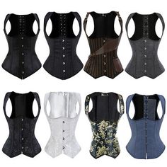 Women's Corset Sexy Boned Bustier Top Vest Underbust Lace up Body Shaper S-6XL. Gothic Fitted Vest Corset, Fitted Underbust Corset With Hook And Eye Closure, Fitted Sleeveless Corset With Hook And Eye Closure, Sleeveless Costume Corset, Fitted Overbust Corset Belt With Hook And Eye Closure, Fitted Vest Corset, Sleeveless Corset With Buttons, Vintage Underbust Corset, Fitted Corset