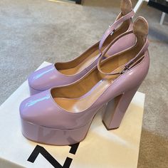 Schutz Renee Heels In Lilac. Size 5 And 5.5 Available. Both Brand New And Never Worn. Purple Heels With Sculpted Heel And Round Toe, Summer Purple Patent Leather Heels, Purple Patent Leather Party Heels, Purple Patent Leather Heels For Party, Purple Round Toe Heels With Reinforced Heel, Purple Heels With Reinforced Heel And Round Toe, Purple Patent Leather Heels With Pointed Toe, Black Patent Pumps, Leather Heeled Boots