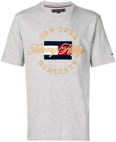 New York Logo, Classic American Style, Tommy Hilfiger T Shirt, Tommy Hilfiger Logo, Tommy Hilfiger Outfit, Flag Logo, Gold Embroidery