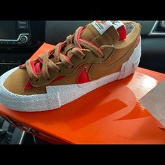 Brand New, Just Bought Them On The Sneakers App. Red Nike Skate Shoes With Vulcanized Sole, Nike Slip-on Sneakers With Red Sole, Brown Custom Sneakers With Rubber Waffle Outsoles, Custom Brown Sneakers With Rubber Waffle Outsoles, Nike Lace-up Skate Shoes With Red Sole, Nike Orange Sneakers With Red Sole, Orange Low-top Custom Sneakers With Vulcanized Sole, Custom Orange Low-top Sneakers With Vulcanized Sole, Brown Slip-on Sneakers With Red Sole