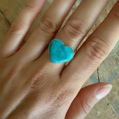 Gorgeous Arizona Turquoise 925 Silver Heart Ring 💙 Size 6 Handmade Blue Heart Ring, Handmade Blue Heart Shaped Ring, Heart-shaped Turquoise Ring, Heart-shaped Turquoise Blue Ring For Gift, Heart-shaped Blue Turquoise Ring For Gift, Heart-shaped Blue Turquoise Ring Gift, Heart-shaped Turquoise Ring For Anniversary, Turquoise Gemstone Heart Ring For Anniversary, Heart-shaped Turquoise Ring As Gift