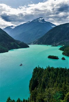 a large body of water surrounded by mountains