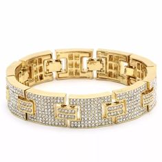 9" Iced Out Luxury Fashion Bracelet Bracelet Specifications Length - 9" Inches Metal Finish - 14k Gold Brand New New / Unused In Sealed Package. Make A Bundle With Two Or More Items For A Discount! Formal Gold Iced-out Chain Bracelet, Iced Out Gold Bracelet For Formal Occasions, Gold Iced Out Tennis Bracelet For Anniversary, Formal Gold Iced Out Bracelets, Gold Iced Out Diamond Bracelet For Formal Occasions, Gold Iced Out Bracelets For Formal Occasions, Gold Iced Out Tennis Bracelet, Silver Iced Out Metal Bracelets, Silver Metal Bracelets Iced Out