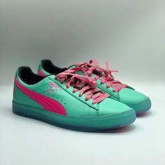 Puma Clyde South Beach Miami Palm Tree Mens Shoe Sneaker Green Pink New Shoes Are Brand New Never Been Used Without Box. Buy With Confidence As All Of Our Products Are 100% Authentic. If Any Questions Arise Feel Free To Send A Message. Thanks For Looking! Puma Clyde, Air Yeezy, South Beach Miami, Pumas Shoes, South Beach, Mens Shoes Sneakers, New Shoes, Palm Tree, Palm Trees