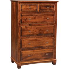 a wooden dresser with drawers on top of it