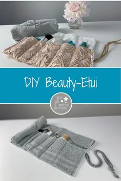 the diy beauty - etui pouch is made from an old pair of pants