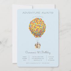 UP | Adventure Awaits 1st Birthday  Invitation Disney Template Up Birthday Party Theme, Up Birthday Party Theme Disney, Up Birthday Party, Invitation Disney, Adventure Decor, 1st Birthday Invitation, Graduation Theme, Disney Decor, Disney Birthday