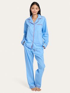 Tommy Unisex PJ Set in Cornflower Family Cuddles, Morgan Lane, Winter Shopping, Women Nightwear, Slumber Parties, Mother Of Pearl Buttons, Romper With Skirt, Holiday Photos, Pj Sets