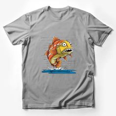 Funky Cartoon Fish T-Shirt, Colorful Graphic Tee, Unique Fish Illustration, Fun Animal Shirt Male T-Shirt Custom graphic T-Shirt.Customize your color Graphic Tee T-shirt With Fish Print, Fish Print Crew Neck Graphic Tee, Graphic Fish Print T-shirt With Short Sleeves, Graphic Tee With Fish Print And Crew Neck, Graphic Fish Print Short Sleeve T-shirt, Graphic Tee With Fish Print Short Sleeve, Cotton Short Sleeve T-shirt With Fish Print, Casual Cotton T-shirt With Fish Print, Casual Crew Neck T-shirt With Fish Print