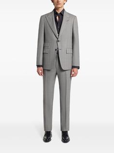 TOM FORD check-pattern single-breasted Suit - Farfetch Pattern Jacket, Aviator Watch, City Shorts, Balenciaga Track, Balenciaga Triple S, Custom Watch, Summer Beach Wear, Jacket Pattern, Derby Shoes