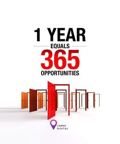 an open door with the words 1 year equal to 3500 opportunity