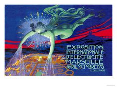 an advertisement for the exposition international de l'electric marseile in paris, france