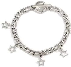 Casual Charm Bracelet For Party, Party Charm Bracelet With Dangle, Adjustable Star Charm Chain Bracelet, Metal Star-shaped Bracelets, Trendy Dangle Charm Bracelet, Star Jewelry With Lobster Clasp, Trendy Metal Jewelry With Star Charm, Trendy Star-shaped Chain Jewelry, Casual Star Charm Jewelry