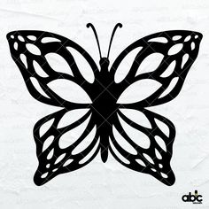 a black and white silhouette of a butterfly