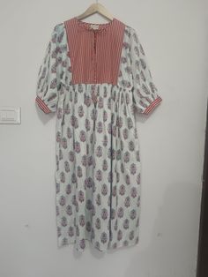 Handmade Cotton Dress for Summer Wear, Casual Cotton Dress with Pockets, Buy Long Cotton Dresses Online, Light Cotton Dresses with sleeves Material ~ 100% Cotton gauze. Care ~ Gentle hand wash. Air dry in shade. Made ~ India MEASUREMENT PREFERENCE Size Chart in Inches:- Size XS - Bust = 38'' Size S - Bust = 40" Size M - Bust = 42" Size L - Bust = 44" Size XL - Bust = 46" Size 2XL - Bust = 48'' Size 3XL - Bust = 50'' LENGTH = 50 inch PLEASE NOTE: These are the Garment Messrs given above and not t Traditional White Dress With Back Tassel Tie-up, Casual Cotton Dresses With Back Tassel Tie-up, Casual Cotton Dress With Back Tassel Tie-up, White Cotton Tunic Maxi Dress, White Cotton Dress With Back Tassel Tie-up, Long Cotton Dresses, Cotton Dresses Online, Casual Cotton Dress, Block Print Dress