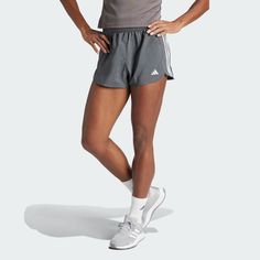 adidas Shop the Pacer Training 3-Stripes Woven High-Rise Shorts - Grey at adidas.com/us! See all the styles and colors of Pacer Training 3-Stripes Woven High-Rise Shorts - Grey at the official adidas online shop. Adidas Gym Shorts, Adidas Shop, Adidas Shorts, Training Shorts, High Rise Shorts, Grey Adidas, Adidas Online, Grey Women, Adidas Performance