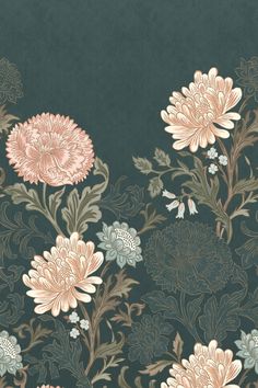 Green Floral Wallpaper, Art Deco Arch, Wallpaper Art Deco, Korat, Art Deco Floral, New Garden, Art Deco Wallpaper, Removable Wall Murals, Phone Wallpaper Patterns