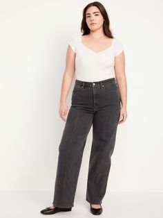 button front belt loops zip fly front scoop pockets back patch pockets extra high waist is 1" higher than standard high rise sits above belly button 31" regular inseam 29" petite inseam 34" tall inseam models are approx.  5'9" and wear sizes s (4), l (12), and xl (18)machine wash according to the care instruction label Classic High Rise Bottoms For Everyday, Classic High Rise Bottoms With Hip Pockets, High Rise Everyday Bottoms, Mid-rise Bottoms With Button Zip Fly, High-waisted Bottoms For Everyday Fall Wear, Everyday High Rise Pants With Button Closure, Versatile High-rise Bottoms For Everyday, Versatile High Rise Bottoms With Button Closure, High Rise Jeans With Belt Loops