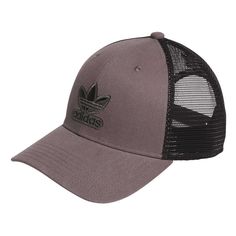 Top things off with a classic look when you reach for this bold Icon 3.0 Trucker hat from adidas Originals. Featuring the brand's signature trefoil logo and a neutral colorway, this lid is sure to pair well with nearly any tee. The mesh mid and rear panel is sure to offer a breezy feel with each wear. Adidas Logo Hat With Curved Visor For Streetwear, Casual Adidas Hat With Curved Visor, Casual Adidas Logo Six-panel Baseball Cap, Casual Adidas Six-panel Baseball Cap, Adidas Logo Six-panel Streetwear Hat, Adidas Logo Baseball Cap For Sports Events, Adidas Logo Six-panel Hat For Streetwear, Adidas Logo Baseball Cap For Streetwear, Adidas Logo Snapback Baseball Cap