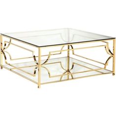 An Elegant 2 tiered coffee table with a glass top to show off the dcor underneath. The decorative steel along the sides make the bottom of the coffee table look both open and closed at the same time. This is a great coffee table for any space. No assembly required. Features : Hand Made Furniture Stainless Steel Construction Hand Polished Finish Made from Metal and Glass Mirrored Bottom Shelf Tempered Glass Specifications : Product Dimensions : 18" H x 39" W x 39" D Color: Brown. Tiered Coffee Table, Gold Coffee Tables, Luxury Coffee Table, Gold Coffee Table, Gold Coffee, Square Coffee Table, Made Furniture, Coffee Table Square, Great Coffee