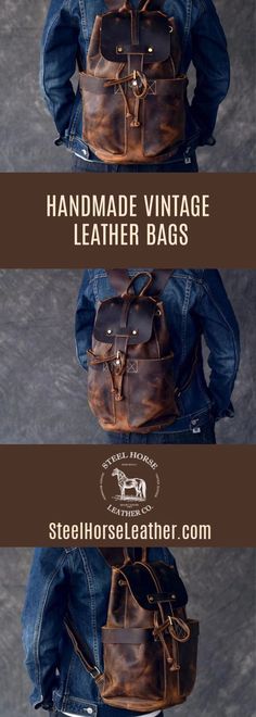 The Olaf Rucksack | Vintage Leather Travel Backpack Vintage Leather Travel Backpack, Vintage Leather Standard Backpack, Retro Leather Travel Backpack With Adjustable Strap, Retro Satchel Backpack For Travel, Vintage Leather Shoulder Backpack For Everyday Use, Vintage Leather-lined Backpack, Vintage Leather Satchel Backpack For Everyday, Retro Leather Backpack With Adjustable Strap For Daily Use, Retro Leather Satchel Backpack For Daily Use