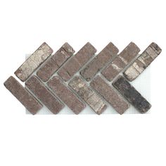 several different types of brick tiles on a white background